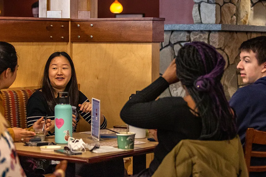 Students playing Bingo in the Nor'easter Cafe